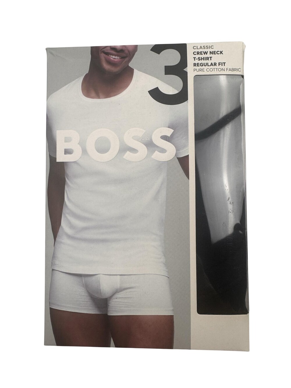 Boss Classic Crew Neck T-Shirt Undershirt Mens L 3 Pack Black Navy Green Tagless